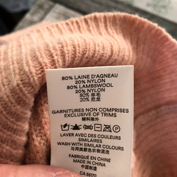 Frank & Oak Lambswool Blend Funnel Neck 1/2 Zip Sweater Top - Picture 5 of 5